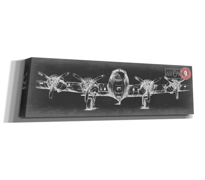 «Aeronautic Collection F» par Ethan Harper, art mural sur toile, H 12 po x l 36 po x P 1,5 po