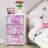 Sorbus 3 Drawers Nightstand with Steel Frame and Wood Top in Tie Dye Pink