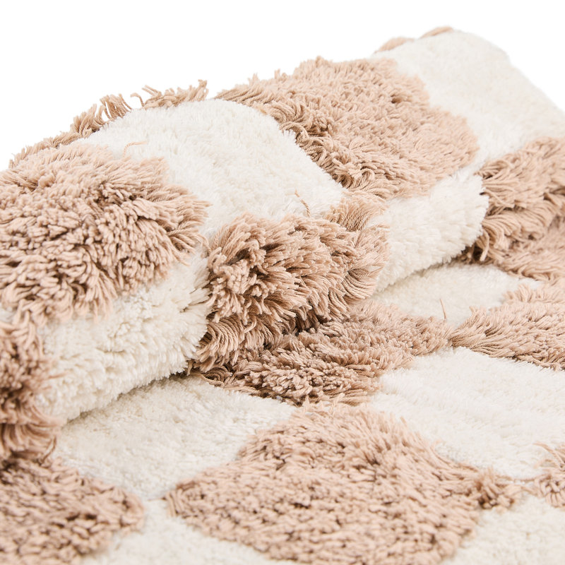 Checkerboard Bath Rug, Brown