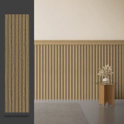 Ensemble de panneaux muraux Art3d, panneau mural en lattes de polystyrène l 9,84 po x L 37,8 po pour décoration intérieure (31 pieds carrés par caisse)