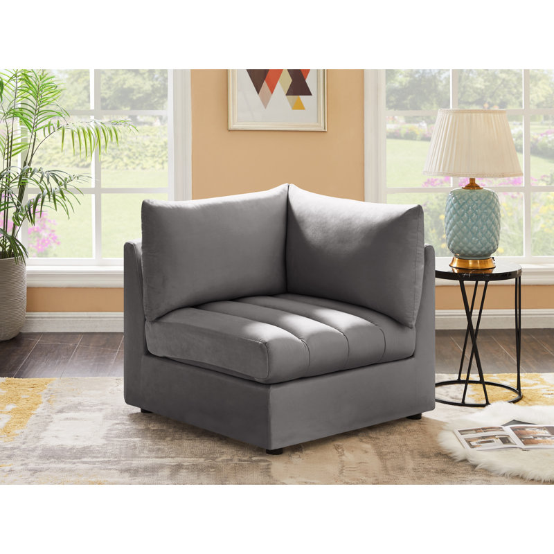Jacob Velvet Armchair, Gray Velvet