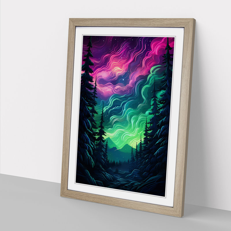 Single Picture Frame Print on Wood, Oak Framed, 34cm H x 25cm W