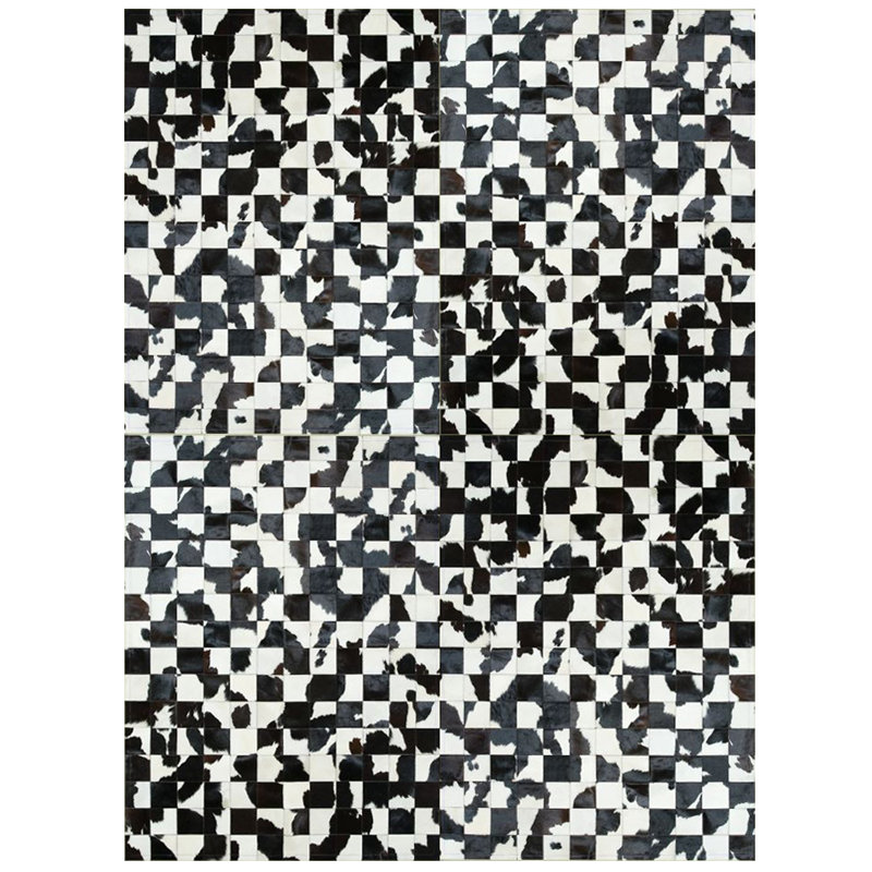 Calista Cowhide Geometric Area Rug, Rectangle 6' x 9'