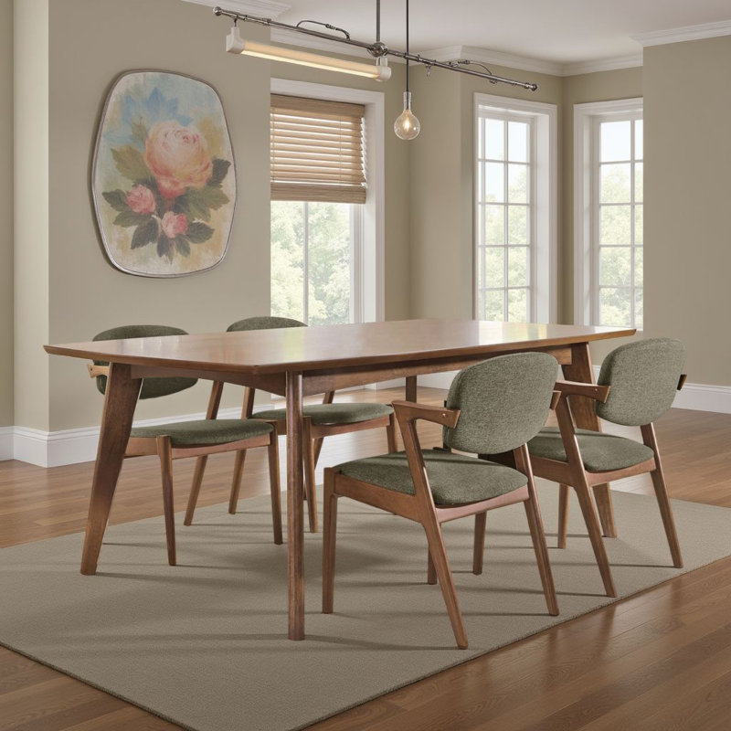 Ensemble de table de salle à manger Lery, gris et brun noyer, 5