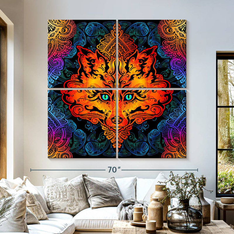 Kerner Fox Mandala, 57" H x 57" W
