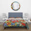 Fleurs printanières colorées - ensemble de housse de couette traditionnel - microfibre de polyester-66392948
