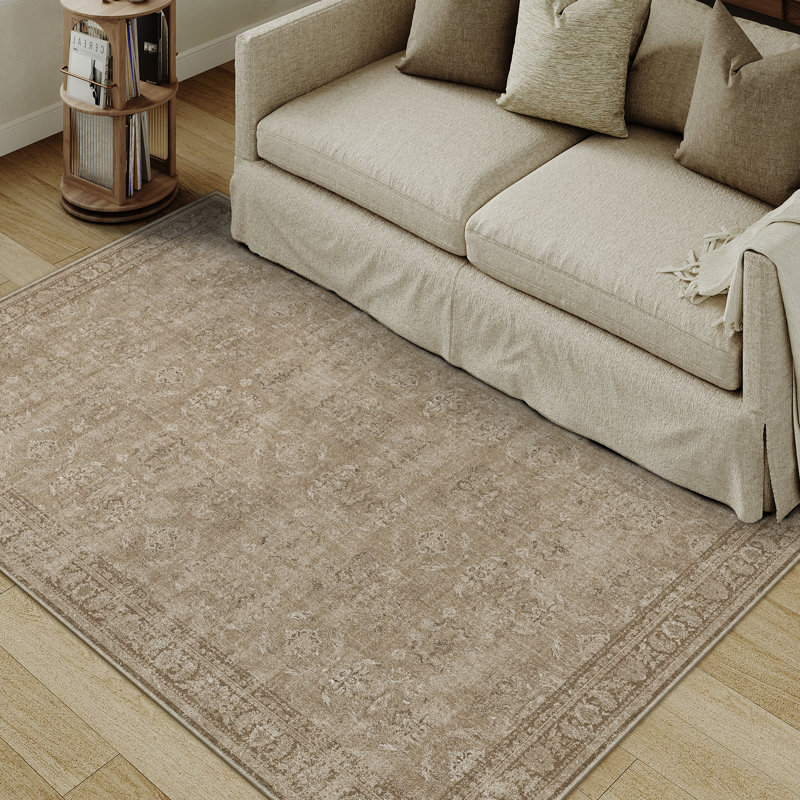 Tapis oriental lavable à la machine pour le salon avec envers antidérapant, Rectangulaire 3 pi x 5 pi