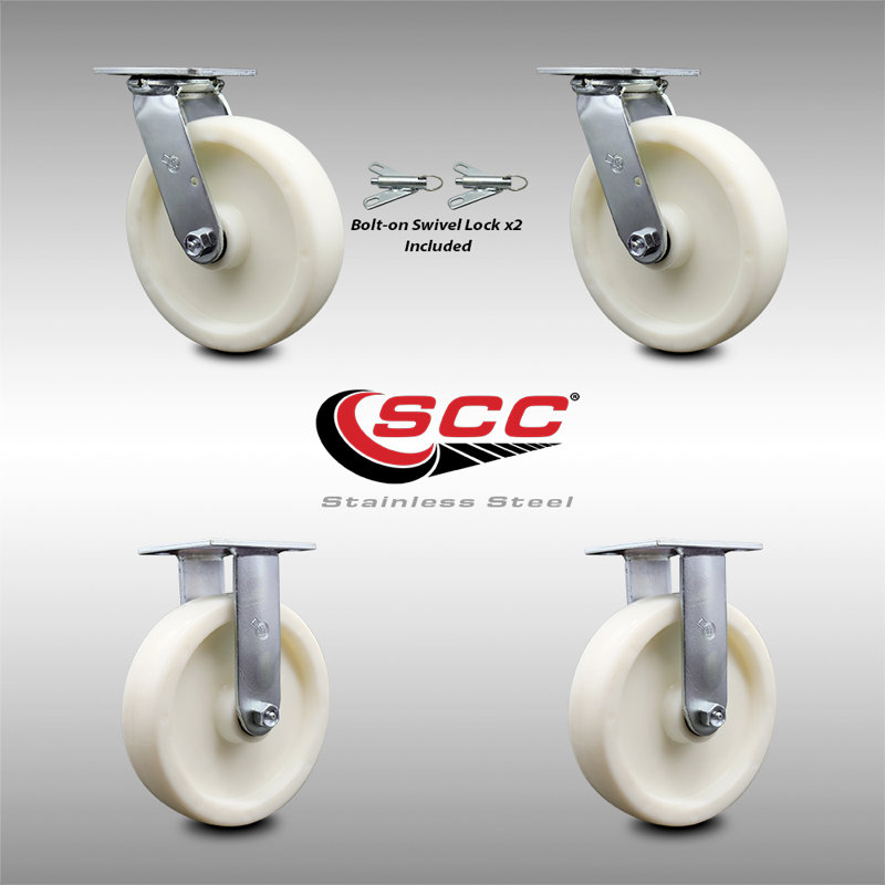 4 Piece Steel Nylon Caster Set