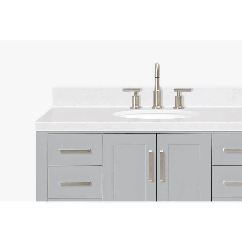 ARIEL Magnolia 42 Single Bathroom Vanity with Top, Gray, Rectangular