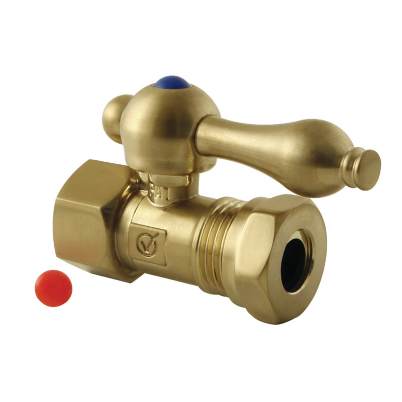 Soupape d'arrêt droite 1/2 "Kingston, Laiton brossé