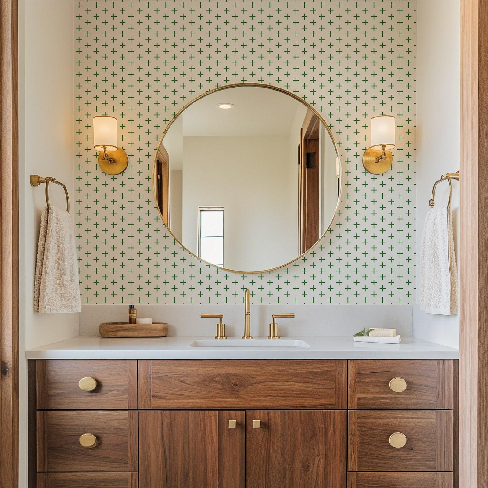 Mrs Paranjape Papers Mrs Paranjape Self-Adhesive Wallpaper, Signature Green, Faux Grasscloth, Non-pasted