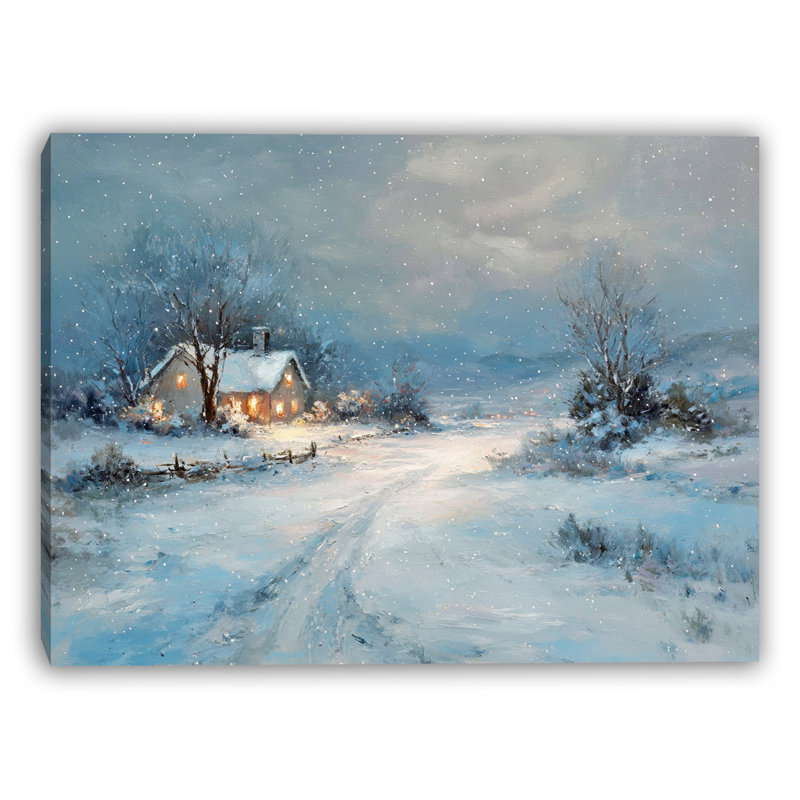 «Winter Farmhouse Glow», art mural sur toile tendue, H 30 po x l 40 po