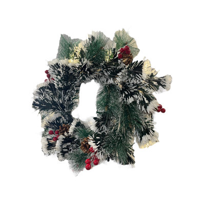 Faux Lighted Berry 45cm Wreath