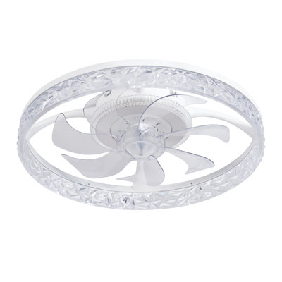 Modern 18.9" LED Ceiling Fan With Light, Dimmable  & Remote Control For Bedroom, Kitchen & Living Room