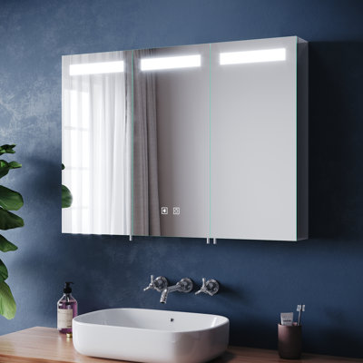90mm W 65mm H Medicine Cabinet Mirror 8 Adjustable
