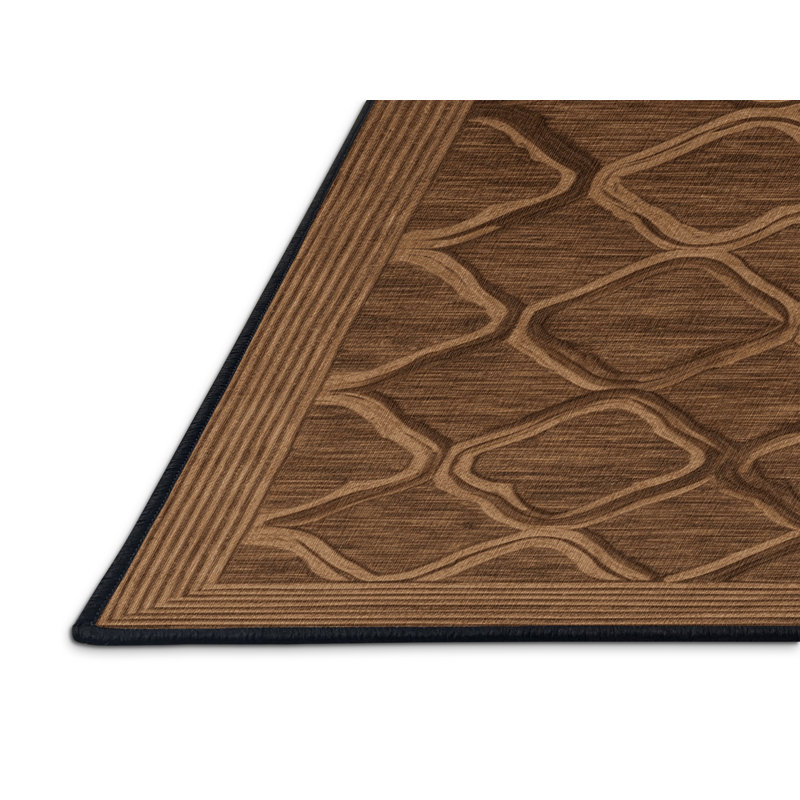 Tapis brun treillis lavable à la machine, Tapis de couloir 2 pi x 4 pi
