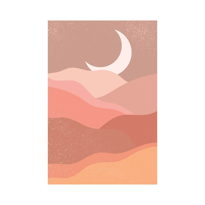 Mid Century Moon by EnShape - Wrapped Canvas Print, 20.32 cm H x 30.48 cm W