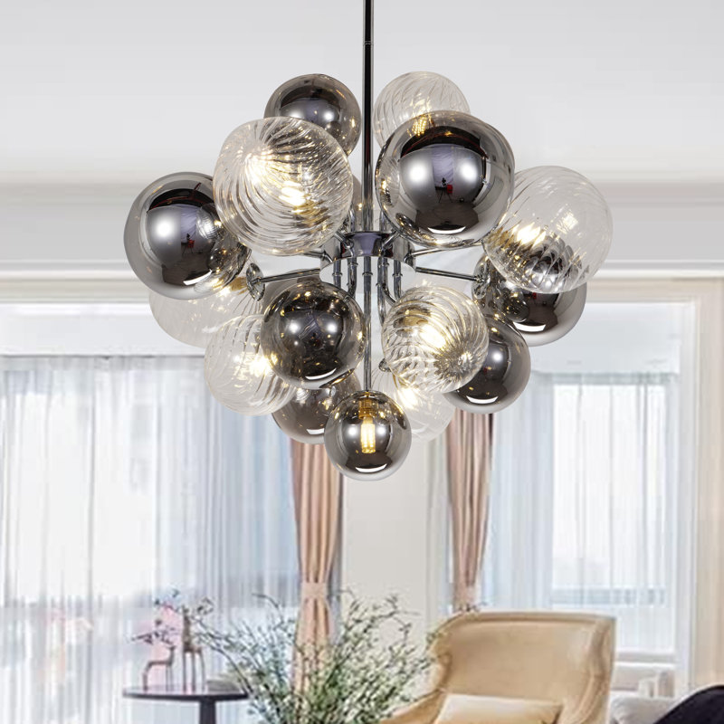 Lustre en forme de globe à 11 lumières à intensité variable