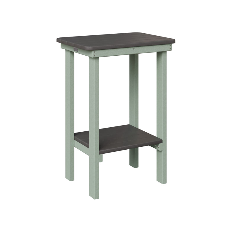 Berlin Gardens Rectangular End Counter Table, Smoke Gray, Seafoam