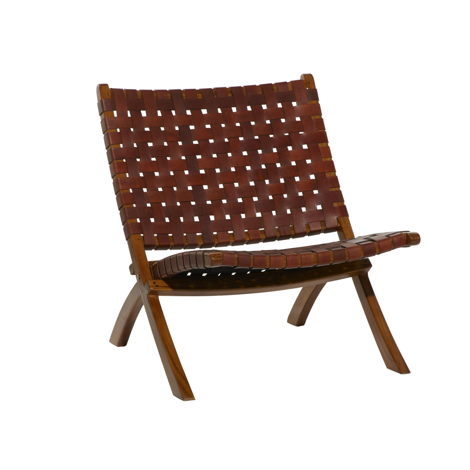 Lehigh Fabric Patio Folding Chair, Brown