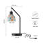 Ensemble de 2 lampes de table modernes avec abat-jour en verre incrusté de coquillage coloré, lampes de chevet en métal noir avec interrupteur en ligne, ampoules DEL E26 incluses