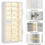 Bibliothèque de 67 pouces de hauteur avec éclairage à DEL, 8 tablettes réglables et portes en acrylique pour un rangement polyvalent dans n'importe quelle pièce-1159903487