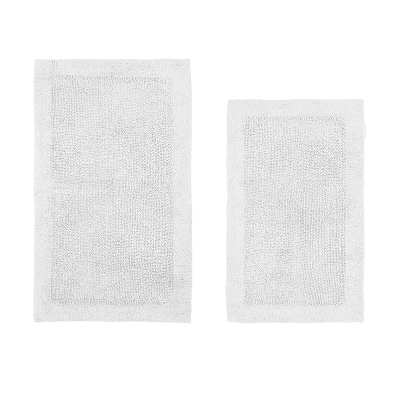 Ensemble de tapis pour salle de bain 2 pièces Moriceau, Blanc, 2 pièces (21 po x 34 po | 24 po x 40 po)