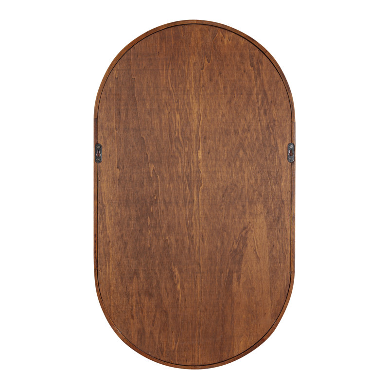 Walnut Brown Oval Floating Wood Wall Shelf
