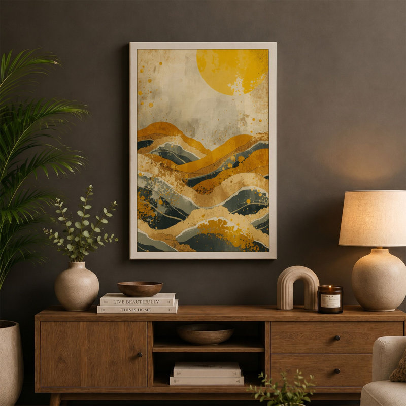 Desert Under Stars Boho - Wrapped Canvas, 30x20 - 76.2 x 50.8 cm, Sage Border