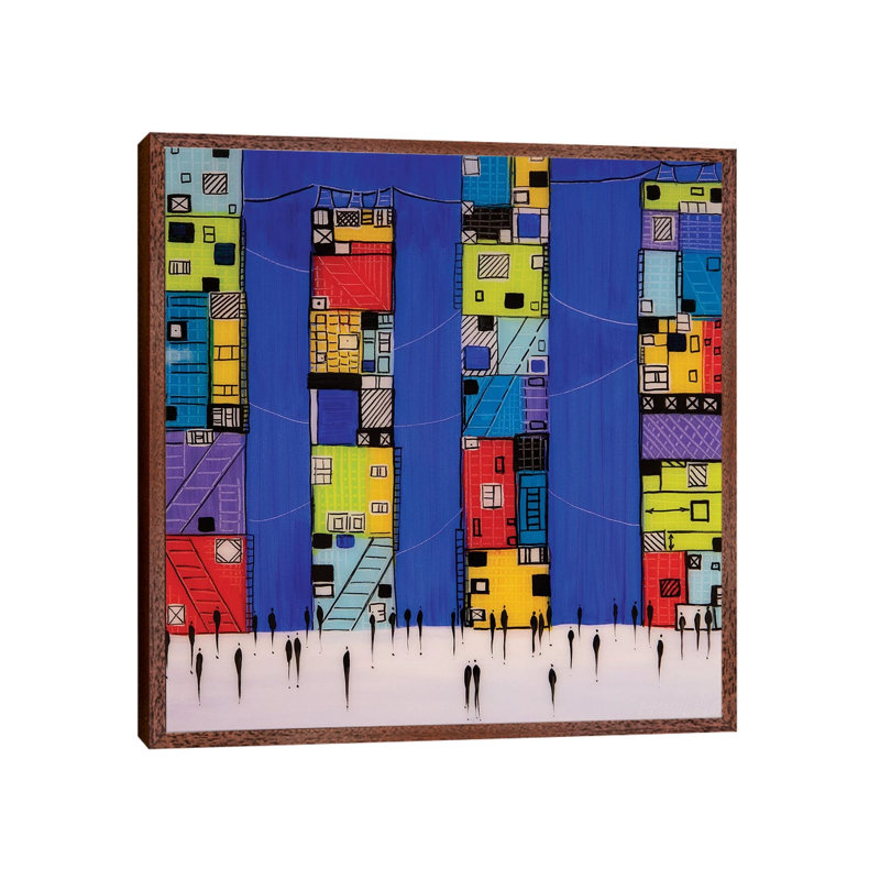 City III by Ekaterina Ermilkina - Painting on Canvas, Classic Brown Wood Framed, 66.04 cm H x 66.04 cm W