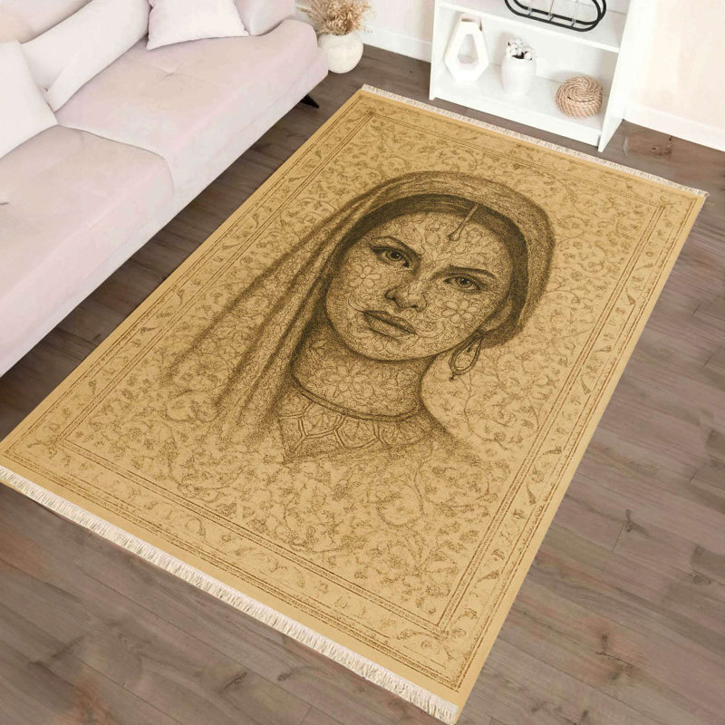 Tapis portrait taupe sépia