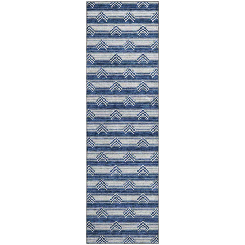 Premium Machine Washable Prisco Blue Rug, Runner 2'3" x 7'6"