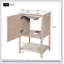 Meuble-lavabo de style français de 20 pouces avec lavabo en céramique, porte à fermeture douce et grand espace de rangement pour les petits espaces