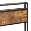 Structure de lit plateforme grand en métal avec tête de lit et pied de lit en bois avec doublure USB, pas de sommier, grand rangement sous le lit, assemblage facile-1982140197