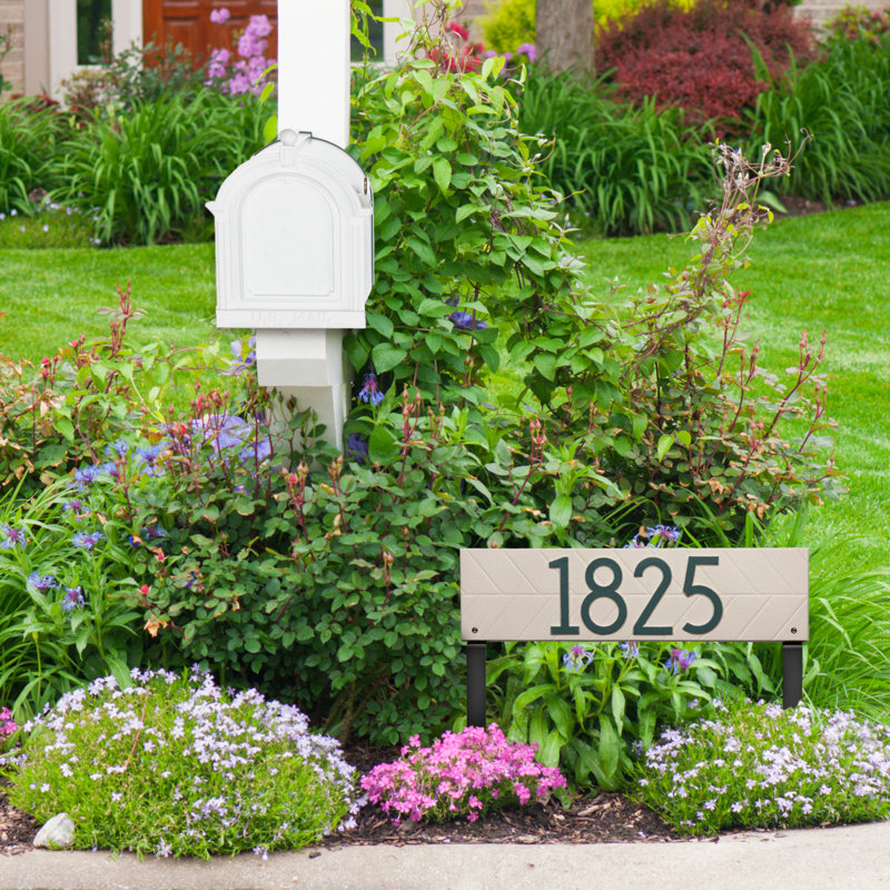 Herringbone Horizontal Plaque, Standard Lawn 1-line, Vert côtier, Oui