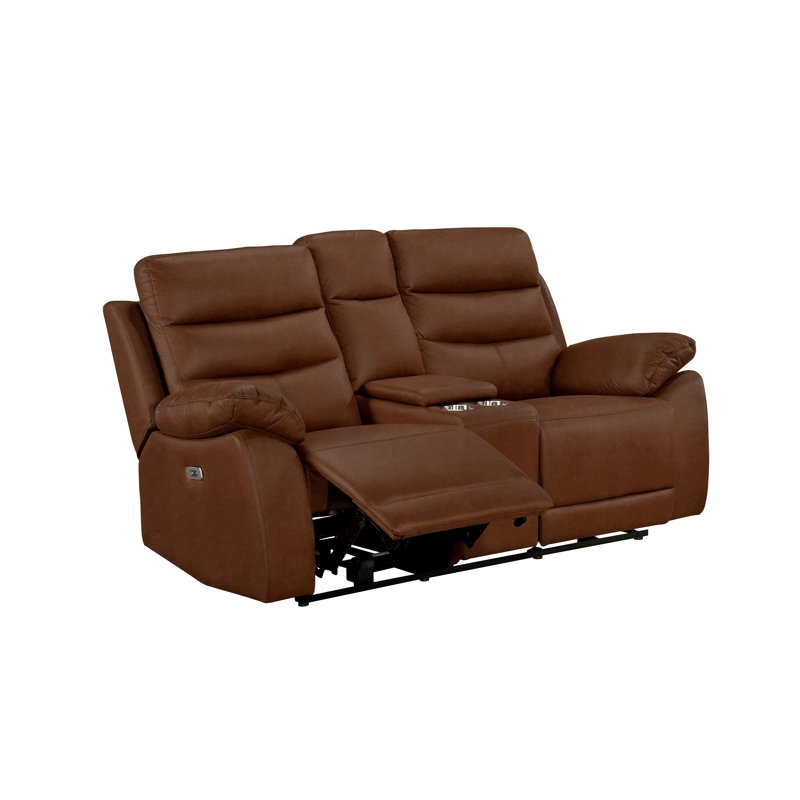 Causeuse inclinable électrique avec console Power, brun, Brown