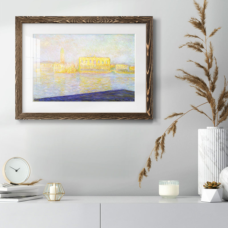 Monet, impression sur papier encadrée, H 28 po x l 42 po, Blanc