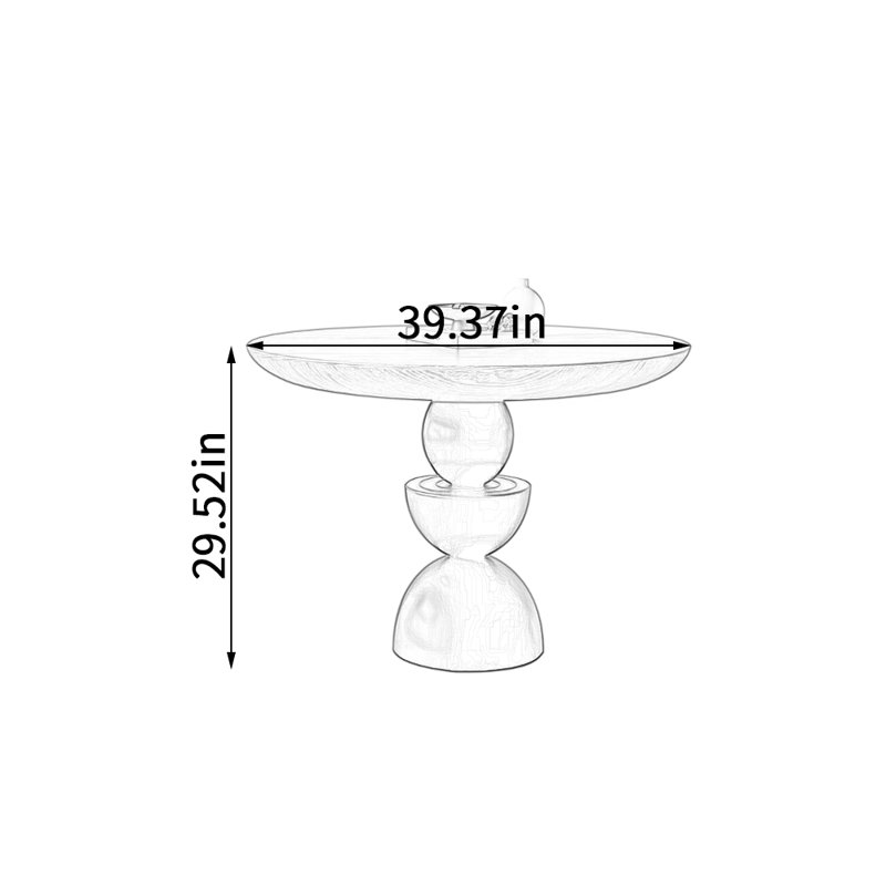Table ronde durable Pure Black, H 29,52 po x L 39,37 po x l 39,37 po