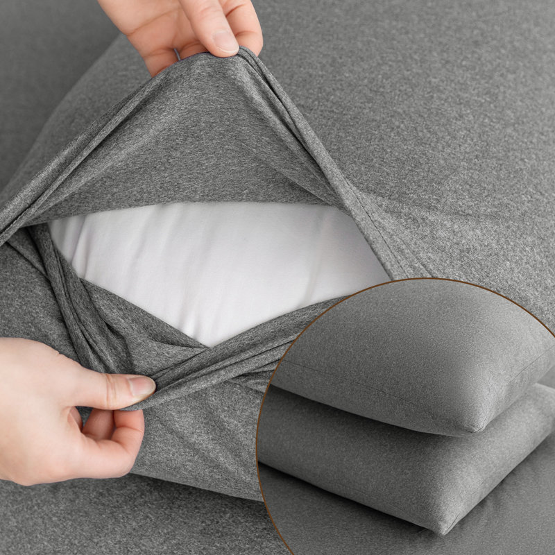 Ensemble d'édredon 3 pièces Wayfair Basics, Édredon pour très grand lit + 2 taies décorativ, Gris Heather