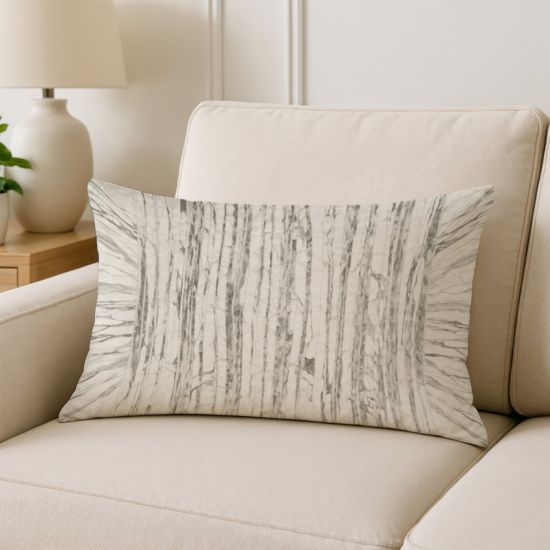 Coussin décoratif intérieur et extérieur Modern, Gris abstrait 208, Rectangle H 14 po x l 20 po