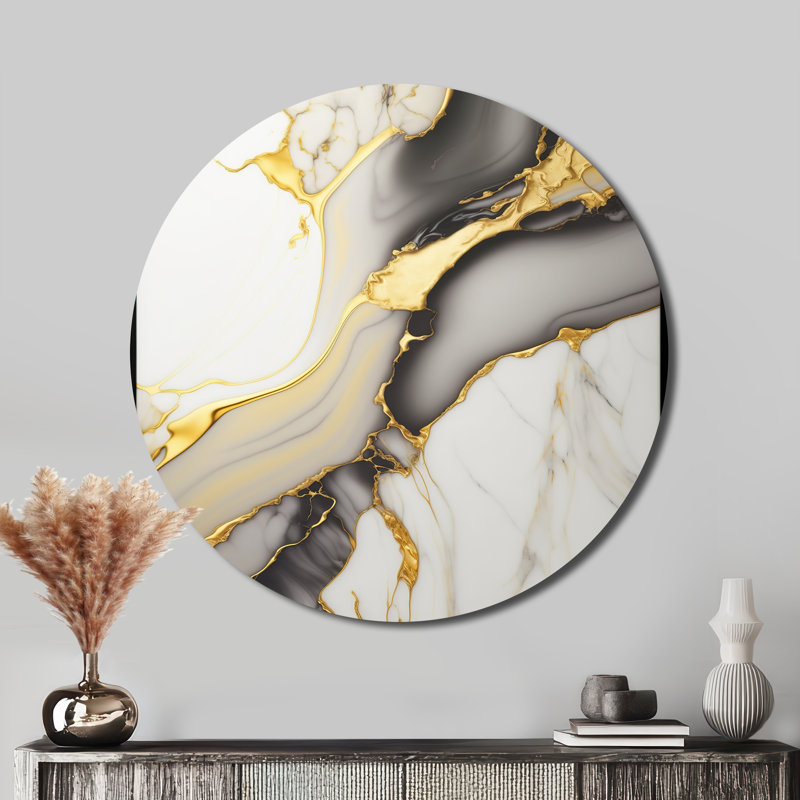 Attenrode - Art abstrait rond en métal, H 36 po x l 36 po x P 1 po