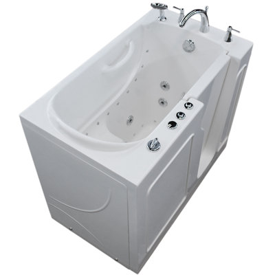 Prairie 45.75 " L x 26 " W Walk-in and Mounting / Installation Required Fiberglass Bathtub with Faucet