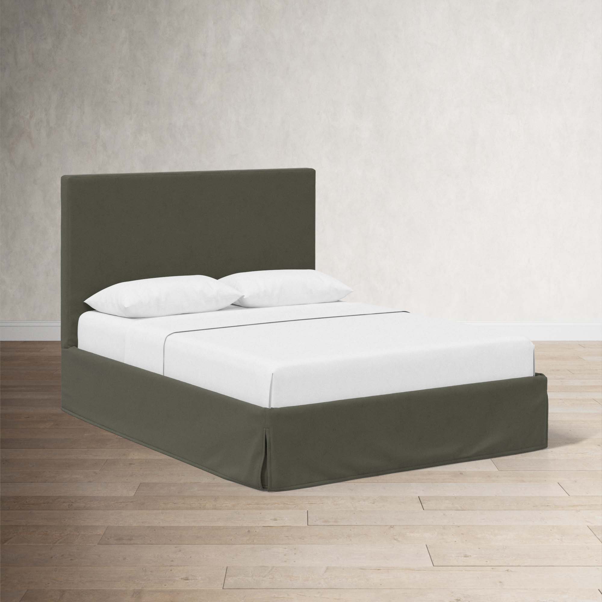 Verona Upholstered Slipcover Bed, California King, Classic Talc Linen