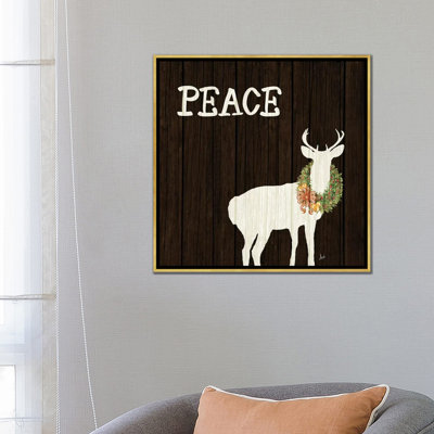 " Wooden Deer With Wreath II " by Andi Metz