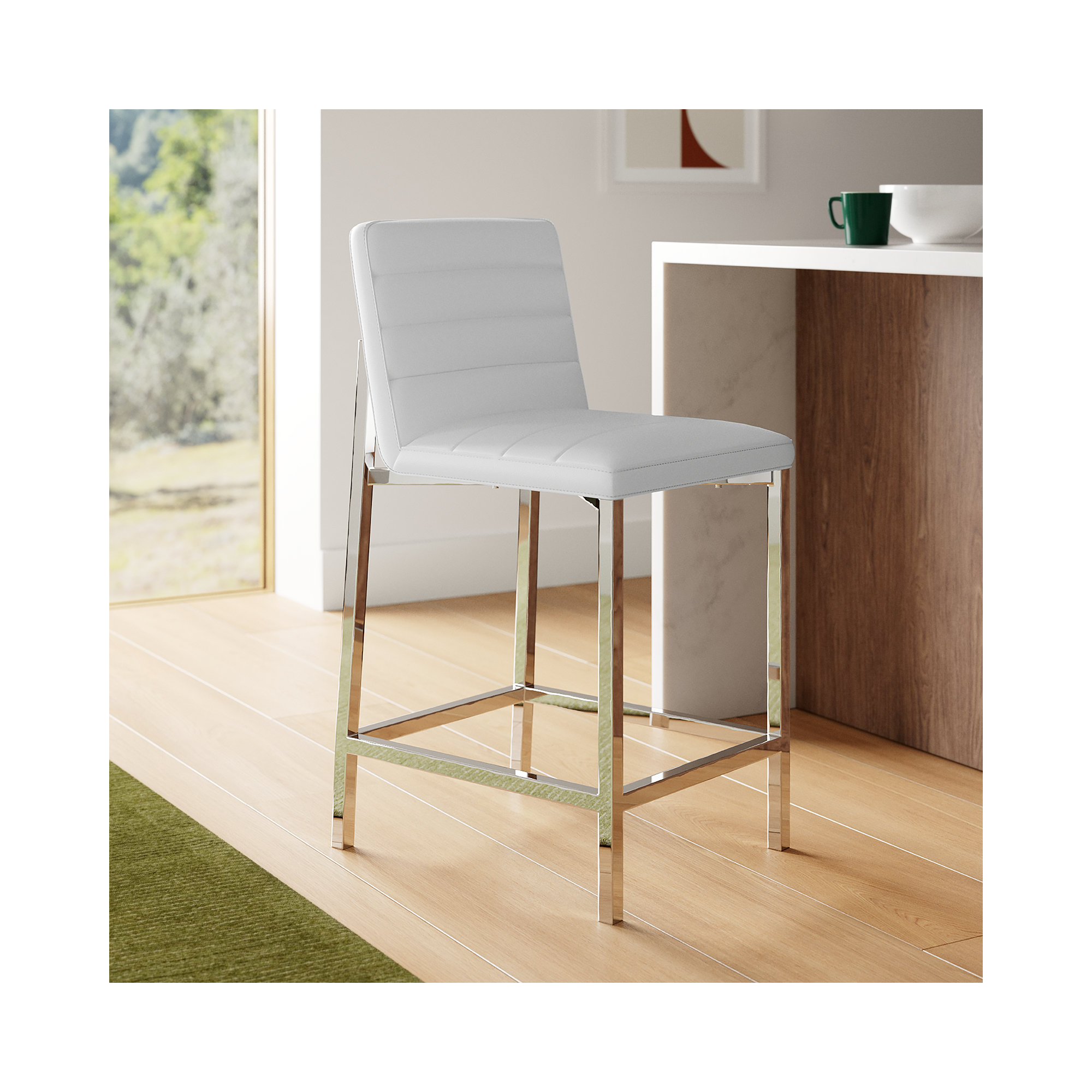 Misa Bar & Counter Stool, Counter Stool (26" Seat Height), White