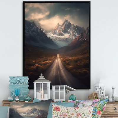 Endless Roads To Misty Snow Mountains I - Meadow, art mural