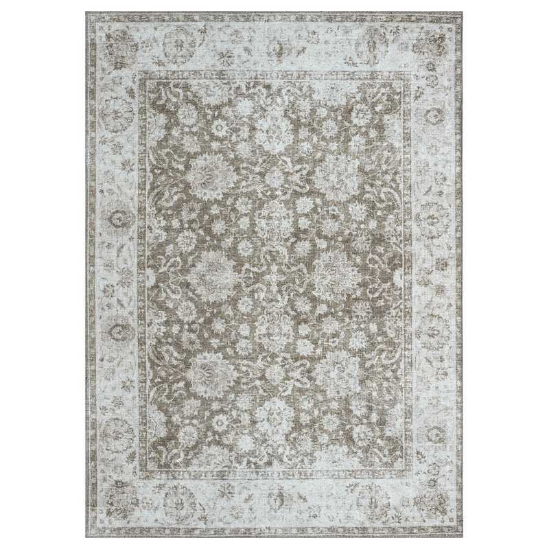 Remington Washable Brown Area Rug, Rectangle 7'10" x 9'10"
