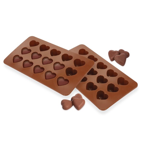Freshware 15-Cavity Christmas Silicone Mold for Chocolate and Candy White/Brown