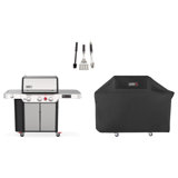 Genesis Weber 3 - Burner Free Standing 39000 BTU Liquid Propane Grill with Side Burner and Cabinet 3 Piece Set
