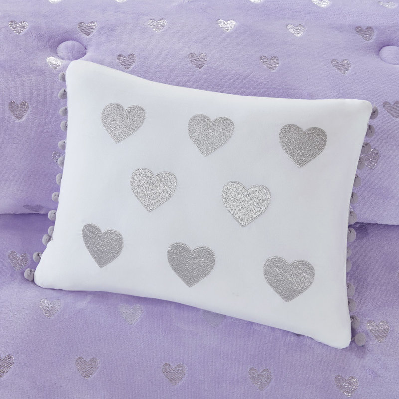 Twin Purple and Silver Microfiber Comforter Set